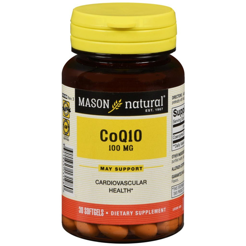 Mason Natural Mason Natural 100Mg   Coq10 30  Softgels Vitamins & Supplements Black