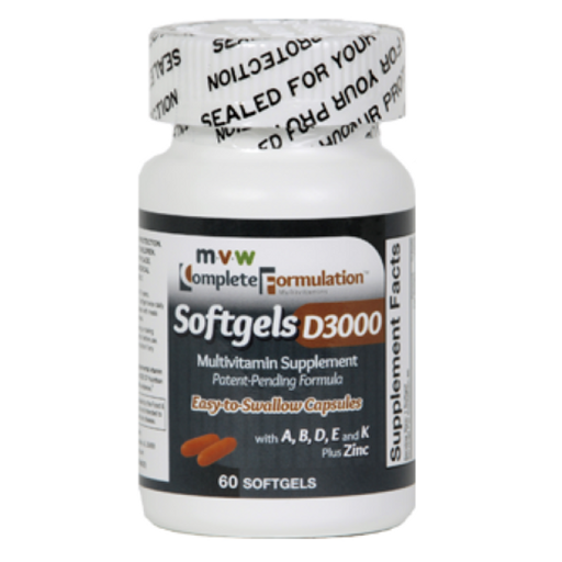 MVW MVW Complete Formulation D3000 Softgel Multivitamins With Zinc Vitamins & Supplements Light Gray