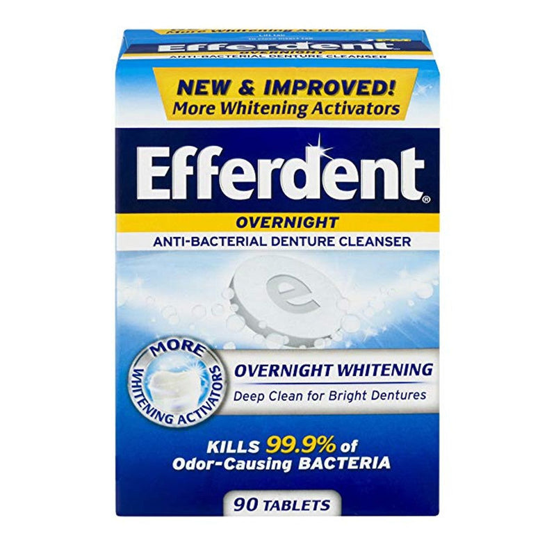 Efferdent Efferdent PM Overnight Anti-Bacterial Denture Cleanser Tablets Dentures Lavender