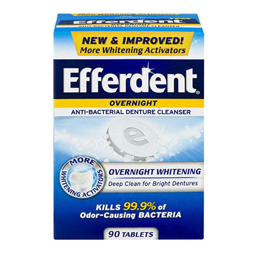 Efferdent Efferdent PM Overnight Anti-Bacterial Denture Cleanser Tablets Dentures Lavender