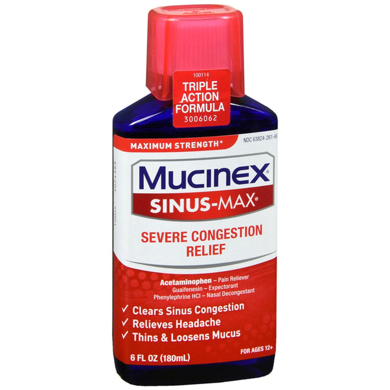Mucinex Mucinex Adult Liquid Severe Congestion & Pain Relief 6 Oz Respiratory Care White Smoke