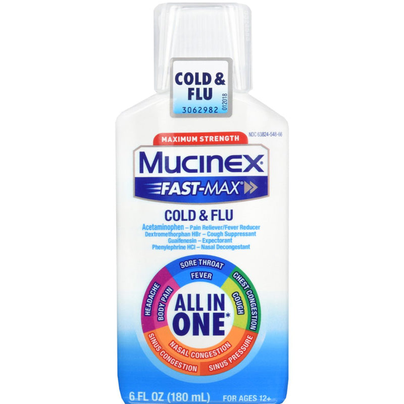 Mucinex Mucinex Fast Max Maximum Strength Cold & Flu 6 Fl Oz Medicine & Drugs White Smoke
