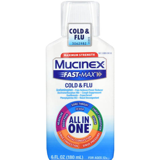 Mucinex Mucinex Fast Max Maximum Strength Cold & Flu 6 Fl Oz Medicine & Drugs White Smoke