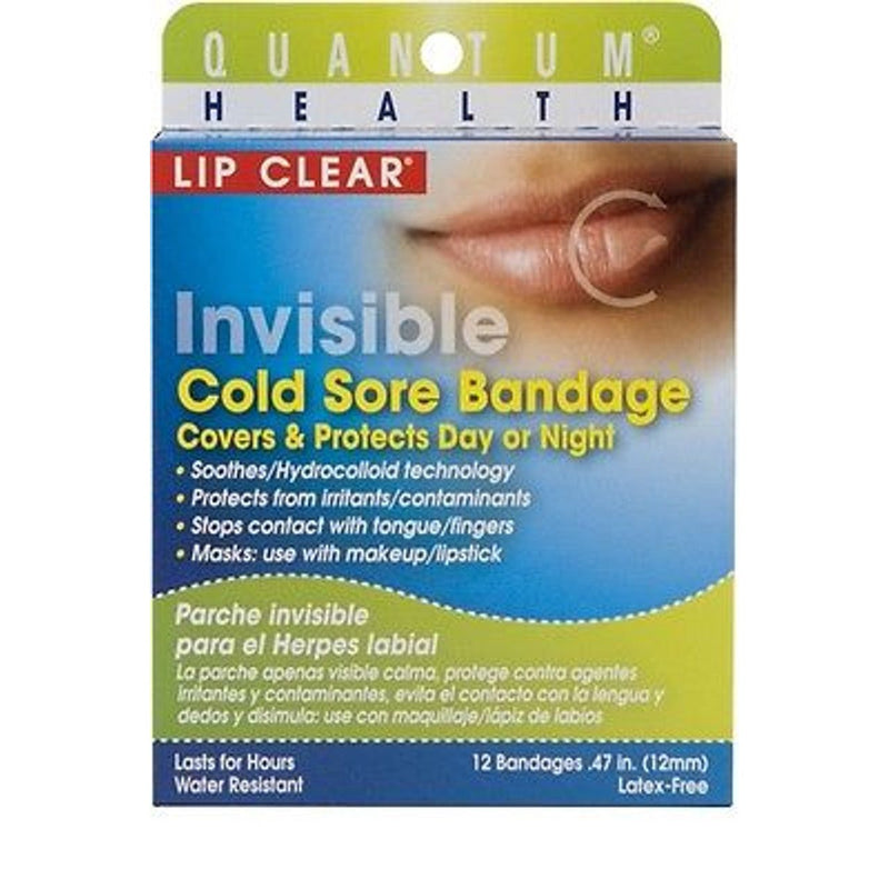 Quantum Health Quantum Health Lip Clear Invisible Cold Sore Bandage - 12ct Lip & Cheek Stains Dark Khaki