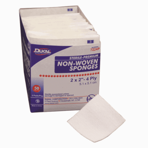 Dukal Corp Dukal Corp 4 PLY 2X2 Sterile Gauze Sponge 50x2 Sponges & Scouring Pads White Smoke