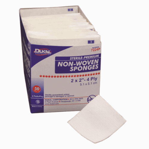 Dukal Corp Dukal Corp 6 Pl 2x2 Sterile IV Gauze Sponge Plaster Gauze White Smoke