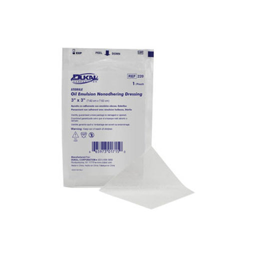 Dukal Corp Dukal Corp Oil Emulsion Dressings Sterile 3"x 3" 50 Per Box First Aid White Smoke