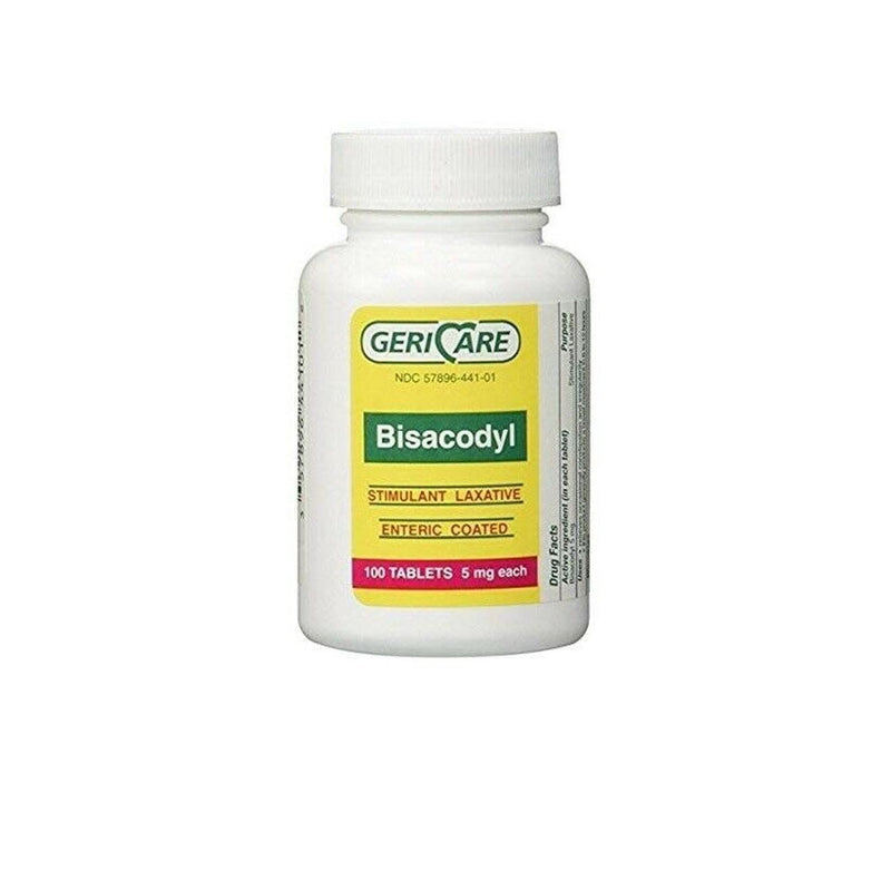 GeriCare Bisacodyl 5mg Stimulant Laxative – 100 Enteric Coated Tablets – Gentle Overnight Constipation Relief Medicine & Drugs Lavender