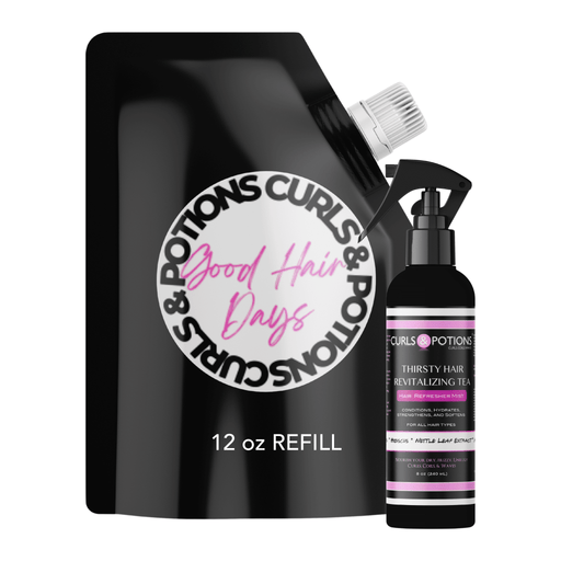 Curls & Potions Thirsty Hair Revitalizing Tea Black 12 oz Refill