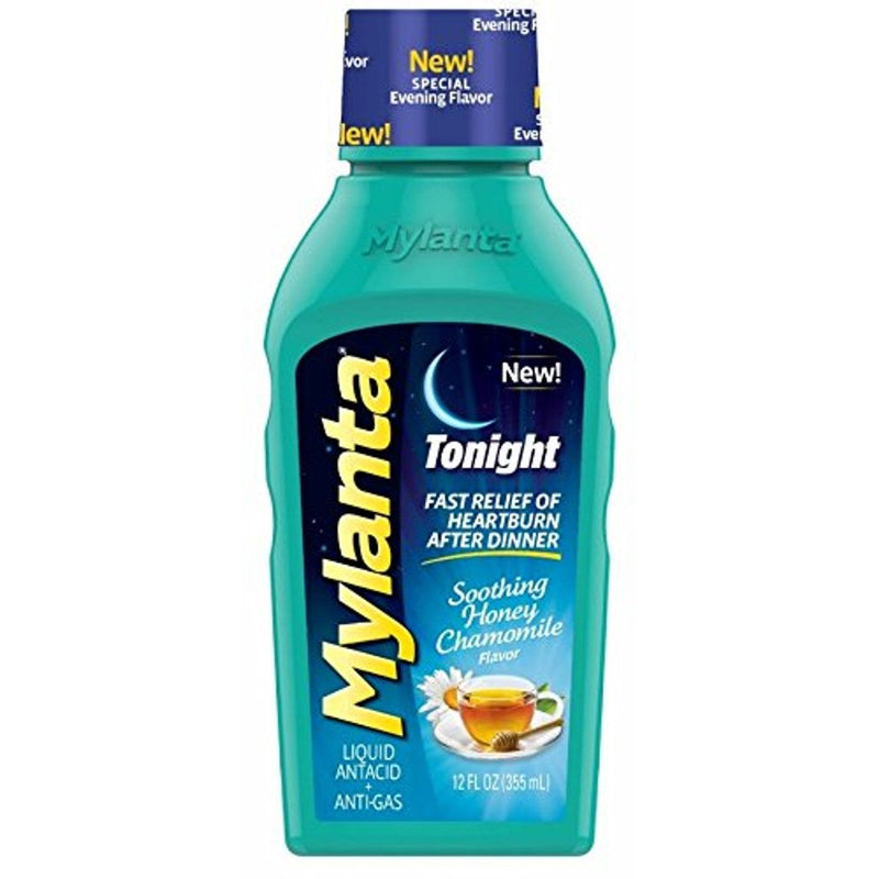 Mylanta Mylanta Tonight Soothing Honey Chamomile Flavor Liquid Antacid + Anti Gas 12 Fl Oz Health & Beauty White Smoke