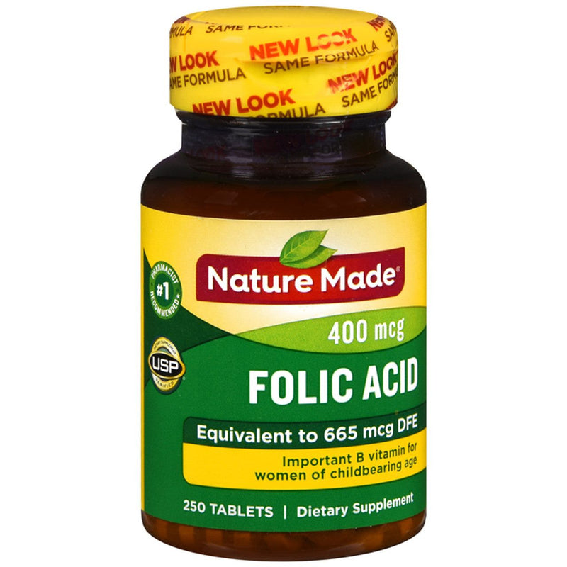 Nature Made Nature Made Folic Acid 400 Mcg Tablets, 250 Tablets Vitamins & Supplements White Smoke