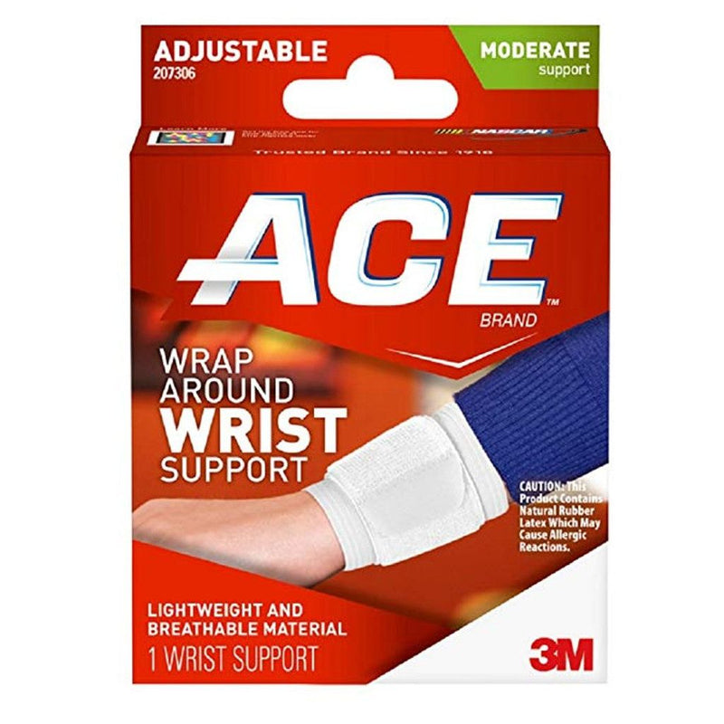 ACE Ace Wrap Around Wrist Support Adjustable - Each First Aid White Smoke