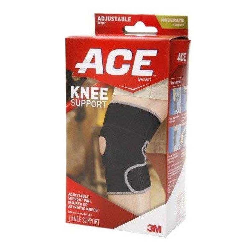 ACE ACE Neoprene Knee Support, Adjustable, Moderate Support - Each First Aid White Smoke