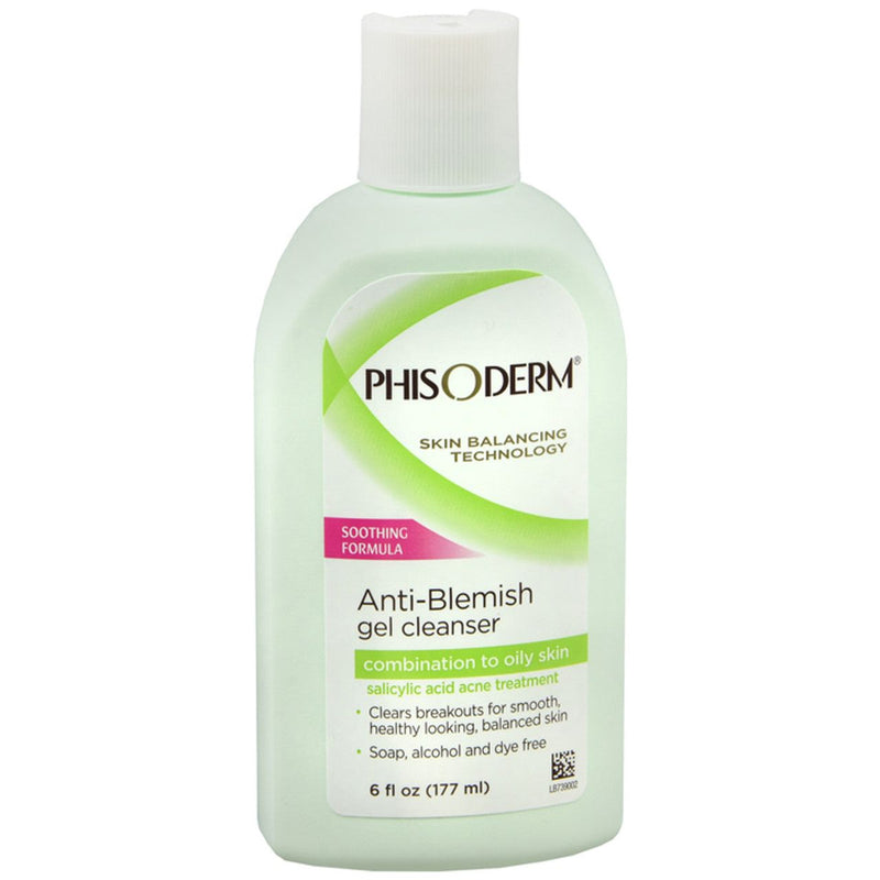 Phisoderm Phisoderm Anti-blemish Gel Facial Wash, pH Balanced, #5240 - 6 Oz Skin Care White Smoke