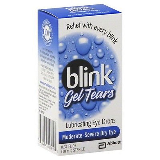 Blink Blink GelTears Lubricating Eye Drops - Moderate-Severe Dry Eye Relief, 0.34 fl oz (10 mL) Eye Drops & Lubricants Light Gray