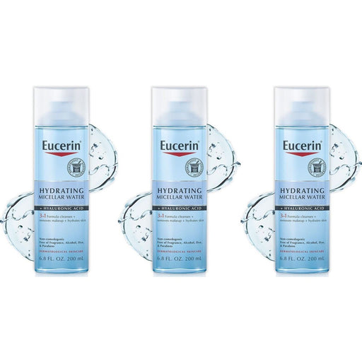 Eucerin Eucerin Hydrating Micellar Water + Hyaluronic Acid, 6.8 Fl Oz (200 Ml) Water White Smoke