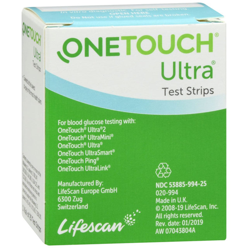OneTouch OneTouch Ultra Blue Test Strips with DoubleSure Technology, 25 Count Blood Glucose Test Strips Lime Green