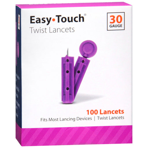 Easy Touch Easy Touch Twist Lancets, 30 Gauge, 100 Count – Universal Fit Lancing Devices White Smoke