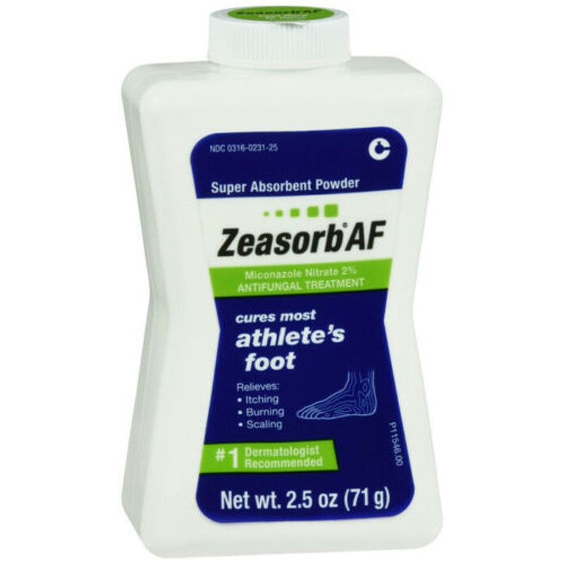 Zeasorb Zeasorb-AF Antifungal Treatment Powder, 2% Miconazole Nitrate, 2.5 oz Medicine & Drugs White Smoke