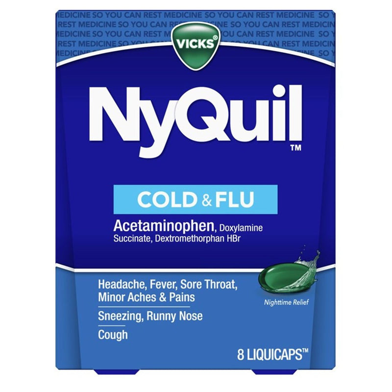 Vicks Vicks® NyQuil™ Cold &amp; Flu Nighttime Relief – LiquiCaps Medicine & Drugs Midnight Blue
