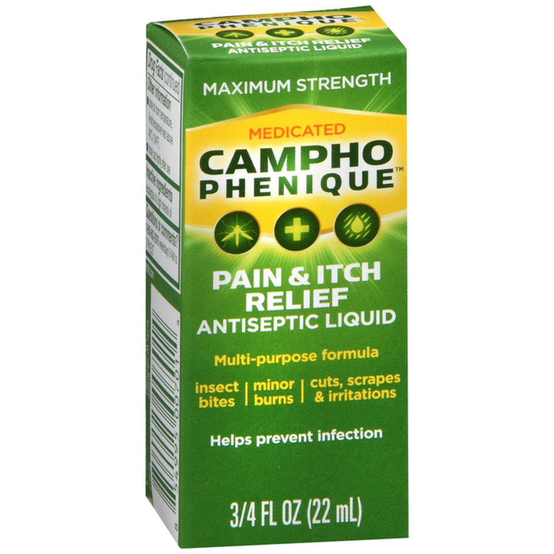 Campho Phenique Campho Phenique Medicated Maximum Strength Pain & Itch Relief Antiseptic Liquid 0.75 Fl Oz Health & Beauty Forest Green