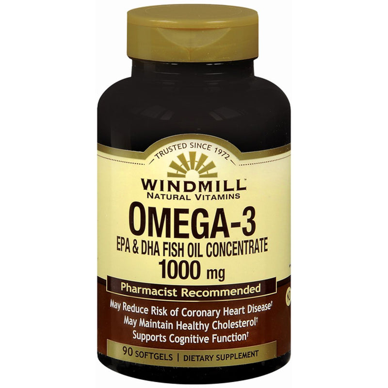 Windmill Windmill Natural Omega III EPA + DHA, 1000 Mg, Softgels Vitamins & Supplements Black