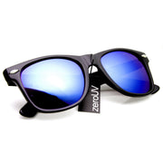 zeroUV Flat Matte Black Mirrored Polarized Lens Horned Rim Sunglasses 8030 Sunglasses White Smoke Black Ice