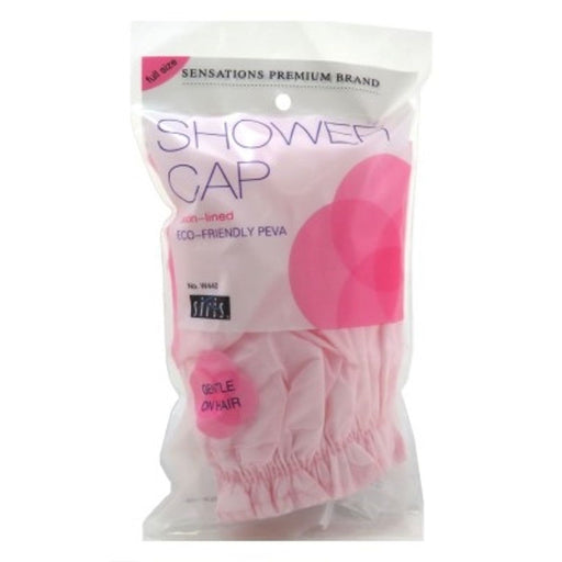 Siris Siris Satin Lined Vinyl Shower Cap, Full Size Body Wash White Smoke
