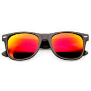 zeroUV Flat Matte Black Mirrored Polarized Lens Horned Rim Sunglasses 8030 Sunglasses White Smoke Black Ice,Black Fire,Black Green,Black Sun,Black Rainbow