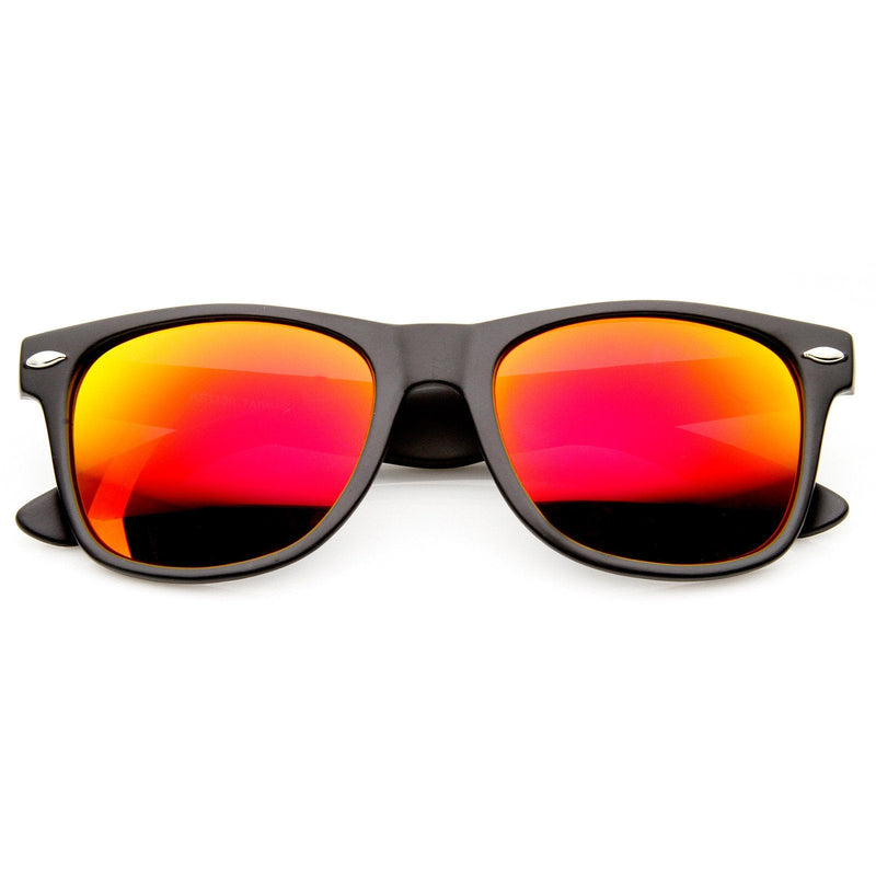 zeroUV Flat Matte Black Mirrored Polarized Lens Horned Rim Sunglasses 8030 Sunglasses White Smoke Black Ice,Black Fire,Black Green,Black Sun,Black Rainbow