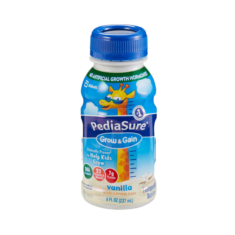 Abbott Nutrition PediaSure Grow & Gain Vanilla 24x8 Oz  Bottle Institutional Baby Food White Smoke