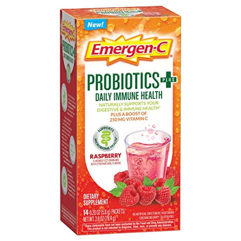 Emergen-C Emergen-C Probiotics +, Raspberry Vitamins & Supplements White Smoke