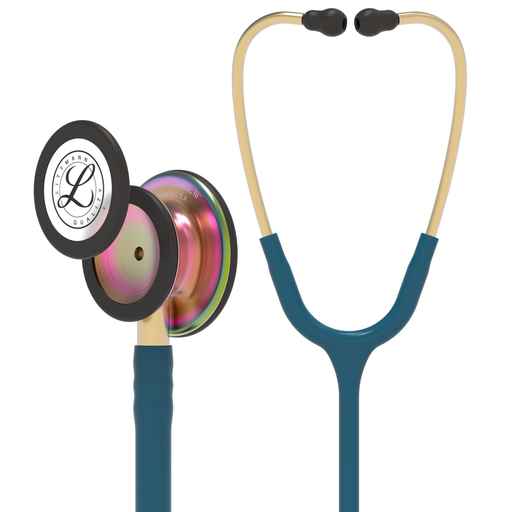 Littmann Littmann Classic III Monitoring Stethoscope Rainbow Finish Caribbean Blue L5807RB-CAR Stethoscopes White Smoke