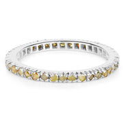 Bids.com 0.57 Carat Genuine Yellow Diamond .925 Sterling Silver Ring Rings White Smoke size 6.00,size 8.00,size 7.00,size 9.00