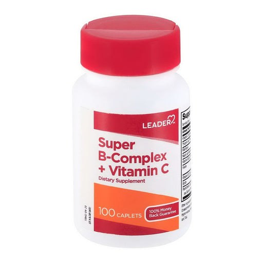 Leader Leader Super B-Complex + Vitamin C Dietary Supplement - 100 Caplets Vitamins & Supplements White Smoke