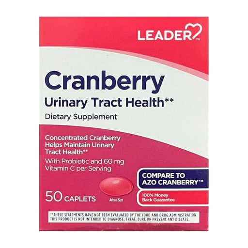 Leader Health Care Leader Concentrated  Cranberry  Caplets 50Ct Medicine & Drugs Lavender