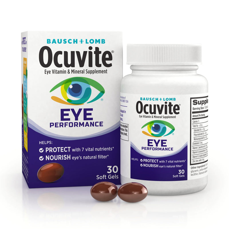 Ocuvite Ocuvite Bausch + Lomb Eye Performance Formula Soft Gels Health & Beauty White Smoke