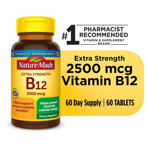 Nature Made Nature Made Extra Strength Vitamin B12 2500 Mcg Tablets For Energy Metabolism Support - 60ct Vitamins & Supplements White Smoke