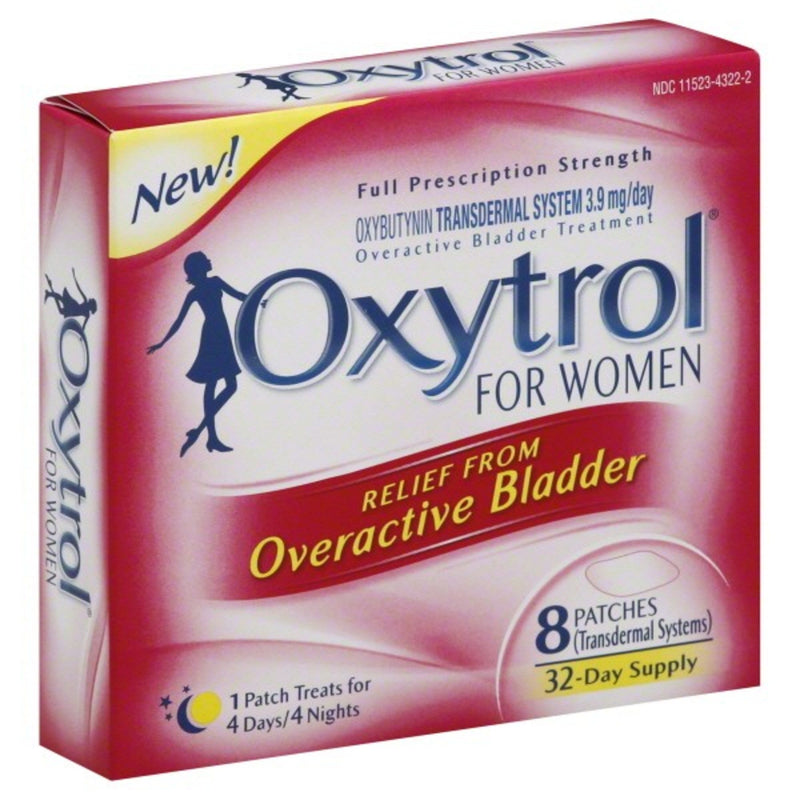 Aquadeks Aquadeks Oxytrol For Women Overactive Bladder Transdermal Systems Patches 8 Ct Box Personal Care White Smoke