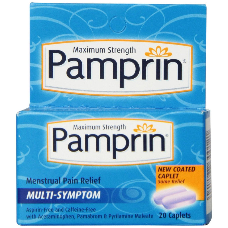 Pamprin Pamprin Maximum Strength,Multi-Symptom Menstrual Pain Relief 20 Caplets Health & Beauty White Smoke