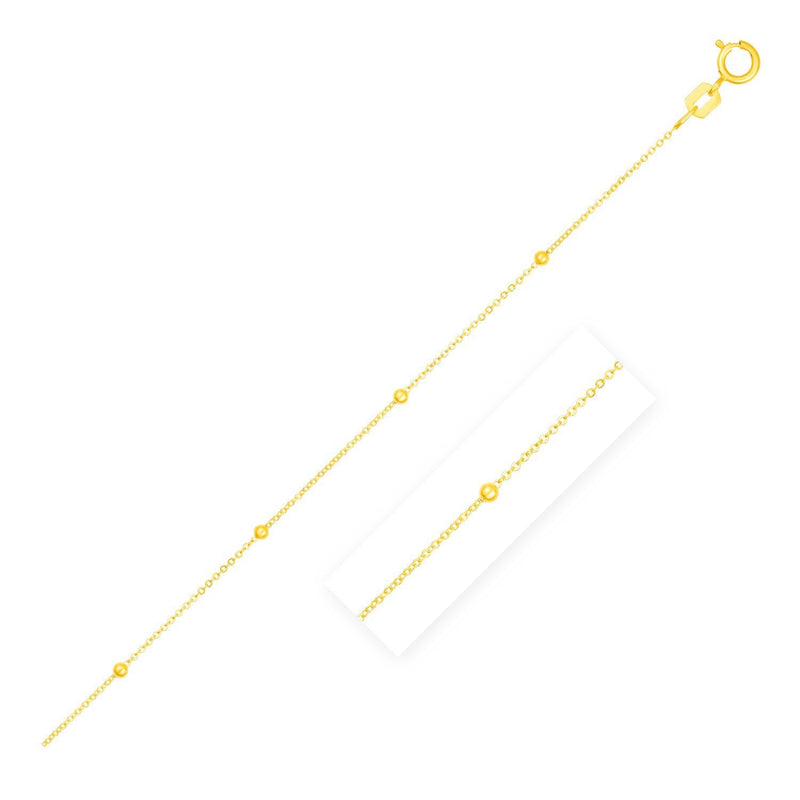 Bids.com Bead Links Saturn Chain in 14k Yellow Gold (3.5mm) Necklaces White Smoke 18 / Yellow Gold
