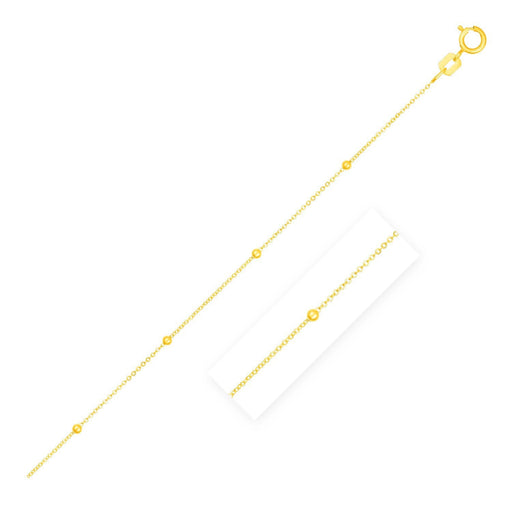 Bids.com Bead Links Saturn Chain in 14k Yellow Gold (3.5mm) Necklaces White Smoke 18 / Yellow Gold