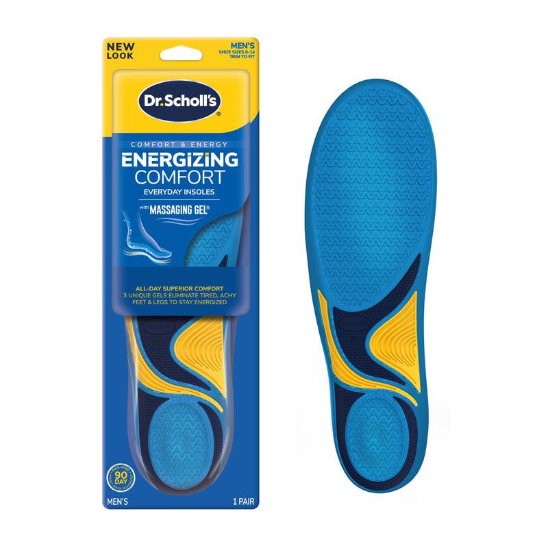 Dr Scholls Dr Scholls Comfort & Energy Massaging Gel Insoles For Men, 1 Pair Personal Care White Smoke