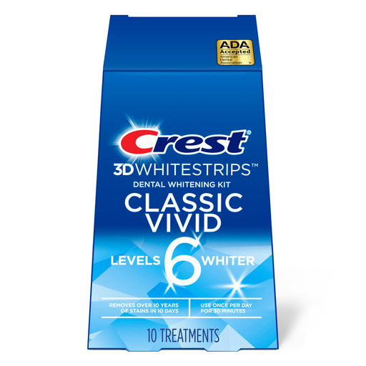 Crest Crest® 3D White™ Classic Vivid Whitestrips – Dental Whitening Kit (10 Treatments) Health & Beauty White Smoke