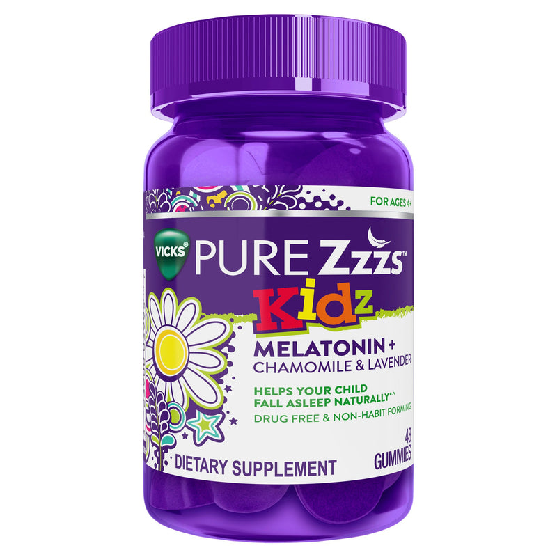 Vicks Vicks Pure ZZZs Kidz Melatonin Gummies, Natural Berry, 48 Count Vitamins & Supplements White Smoke