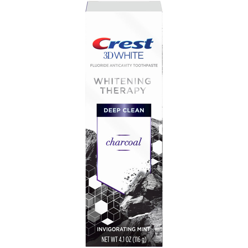 Crest Crest 3D White Whitening Therapy Charcoal Deep Clean Fluoride Toothpaste Invigorating Mint Toothpaste White Smoke