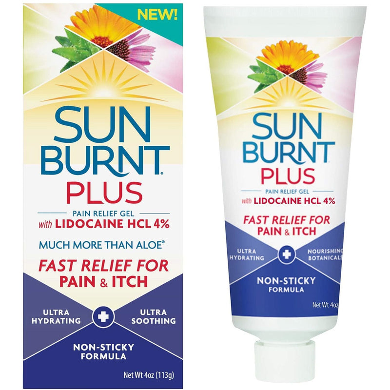 SunBurnt SunBurnt Plus Pain Relief Gel With Lidocaine HCL 4% 4 Oz Conductivity Gels & Lotions White Smoke