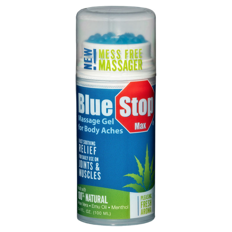 Blue Stop Max Blue Stop Max 2x Massage Gel For Body Aches Aloe Vera Emu Oil & Menthol 3.4oz Medicine & Drugs Dark Cyan