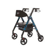 RIO Medical Supplies Rhythm Healthcare REGAL - BARIATRIC ALUMINUM 4 WHEEL ROLLATOR WITH UNIVERSAL HEIGHT ADJUSTMENT Dark Cyan Laser Blue