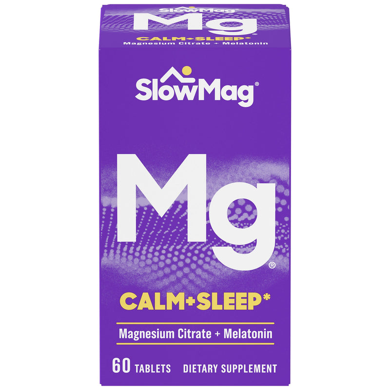 SlowMag SlowMag Mg Calm + Sleep Magnesium Citrate With Melatonin Supplement Tablets Vitamins & Supplements Dark Slate Blue